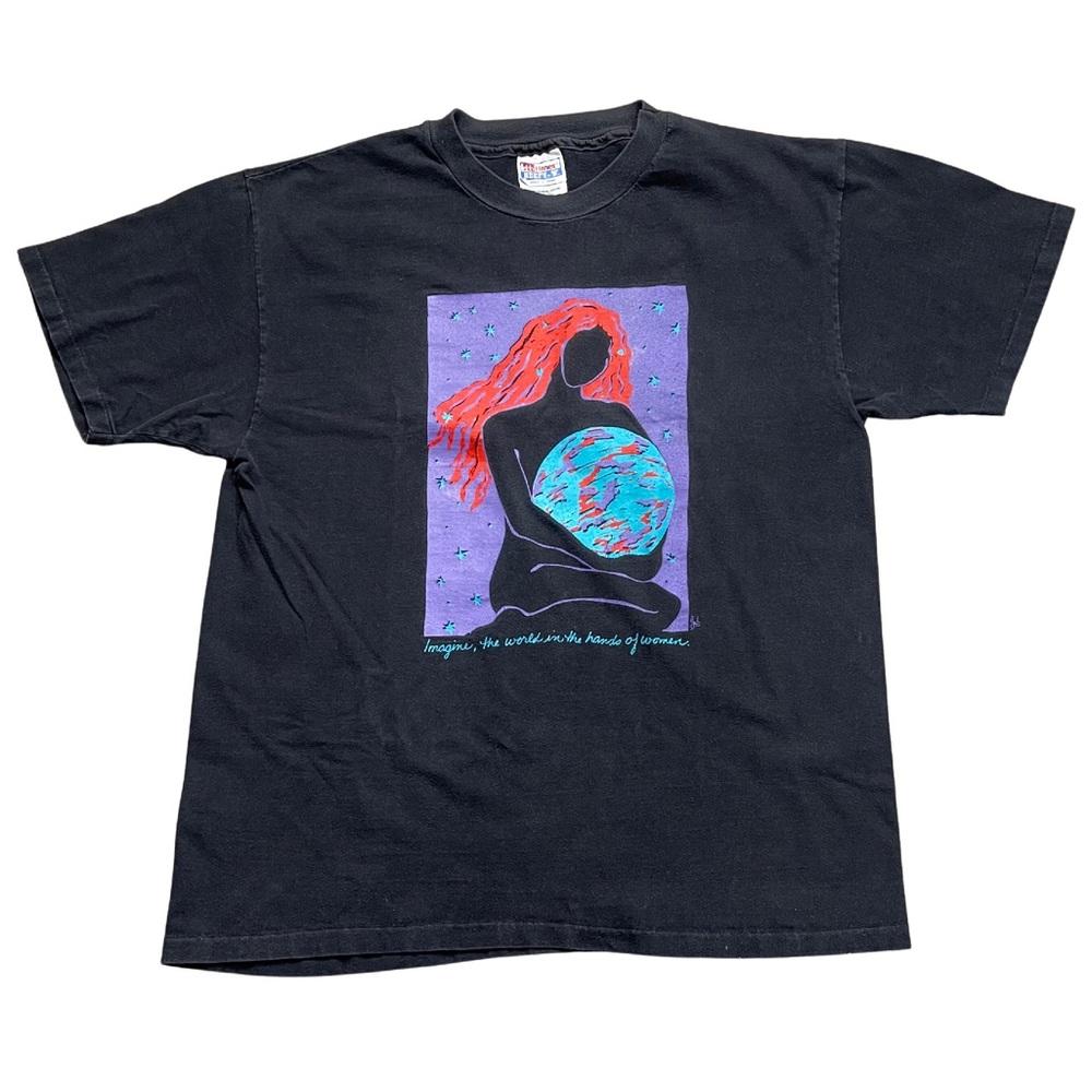 Vintage Women Empowerment Art T Shirt Single Stitch Black